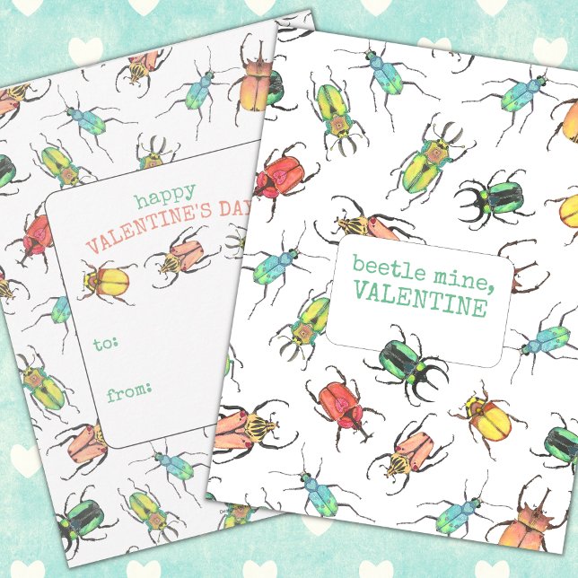 Cartes Pour Fêtes Annuelles Love Bug Kids Classroom Saint-Valentin (Créateur téléchargé)