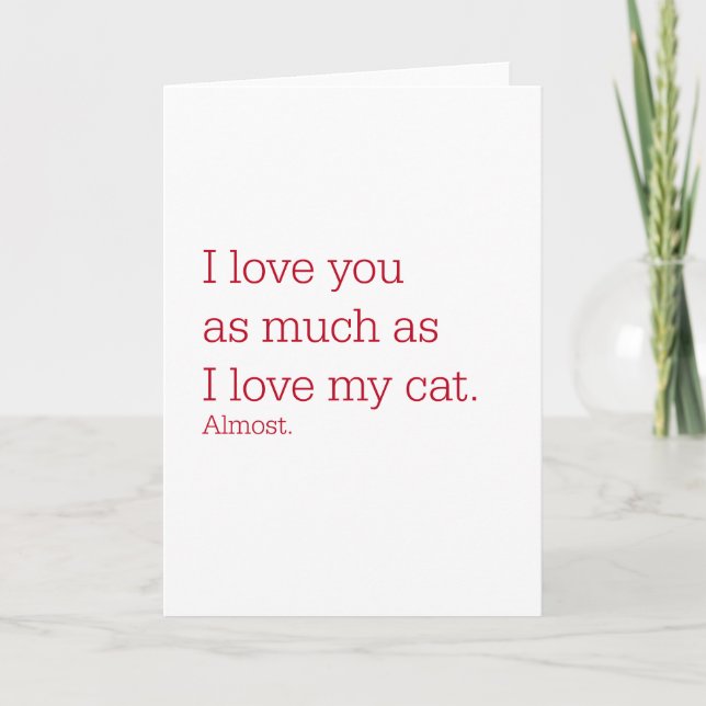 Cartes Pour Fêtes Annuelles Love Cat (Devant)
