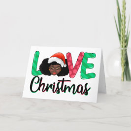 Cartes Pour Fêtes Annuelles Love Christmas Afro Card