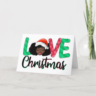 Cartes Pour Fêtes Annuelles Love Christmas Afro Card
