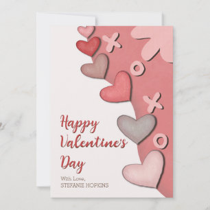 Cartes Pour Fêtes Annuelles Love Heart Bold Script Terracotta rose Valentine's