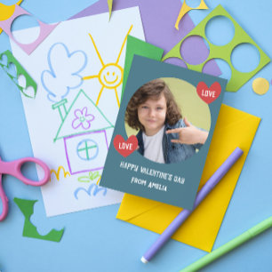Cartes Pour Fêtes Annuelles Love Heart Boy Classroom Photo Valentines Day Card