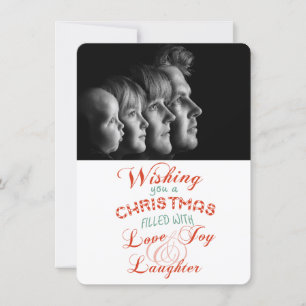 Cartes Pour Fêtes Annuelles Love Joy Laugher Christmas Photo Flat Card
