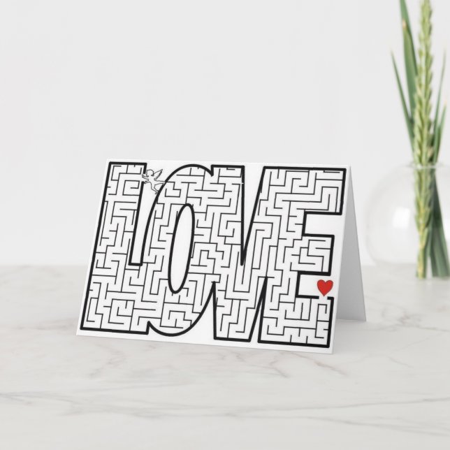 Cartes Pour Fêtes Annuelles Love labyrinthe (Devant)