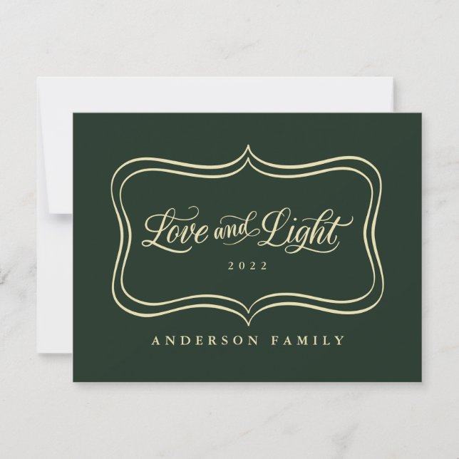 Cartes Pour Fêtes Annuelles Love & Light Classic Gold Frame (Devant)