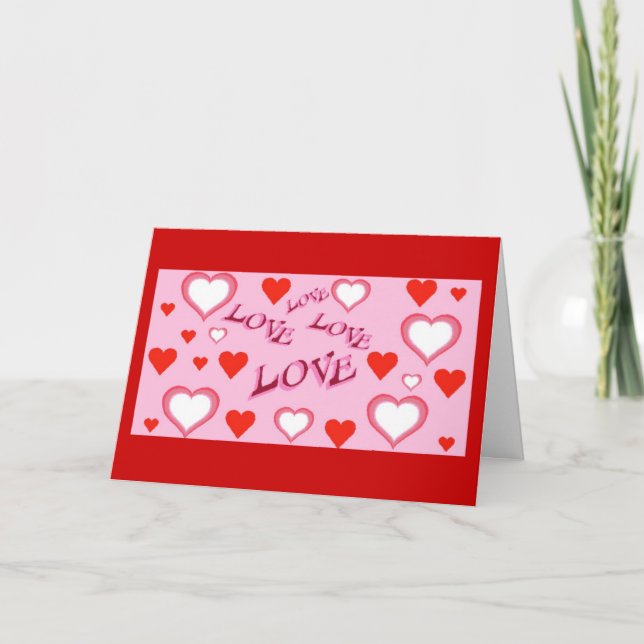 Cartes Pour Fêtes Annuelles Love, Love, Love Valentine Card (Devant)