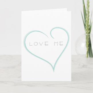 Cartes Pour Fêtes Annuelles LOVE ME Pale Blue Heart Valentine Greeting Card