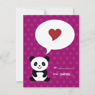 Cartes Pour Fêtes Annuelles Love Panda Kids Valentine Card