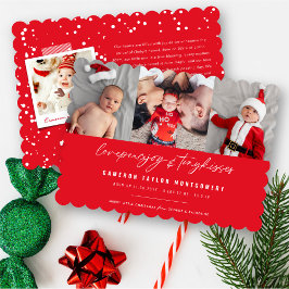 Cartes Pour Fêtes Annuelles Love Peace Joy Tiny Kisses 1er Noël de bébé