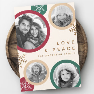 Cartes Pour Fêtes Annuelles Love peace snowflakes Noël photo vacances