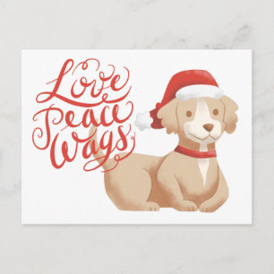 Cartes Pour Fêtes Annuelles Love Peace Wags Jote Père Noël Chien Noël