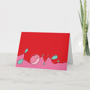 Cartes Pour Fêtes Annuelles Love Plaid Checks Loop Retro Cute Valentine's Day