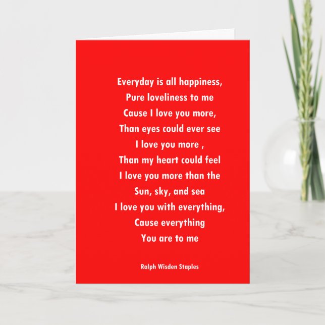 CARTES POUR FÊTES ANNUELLES LOVE POEM (Devant)
