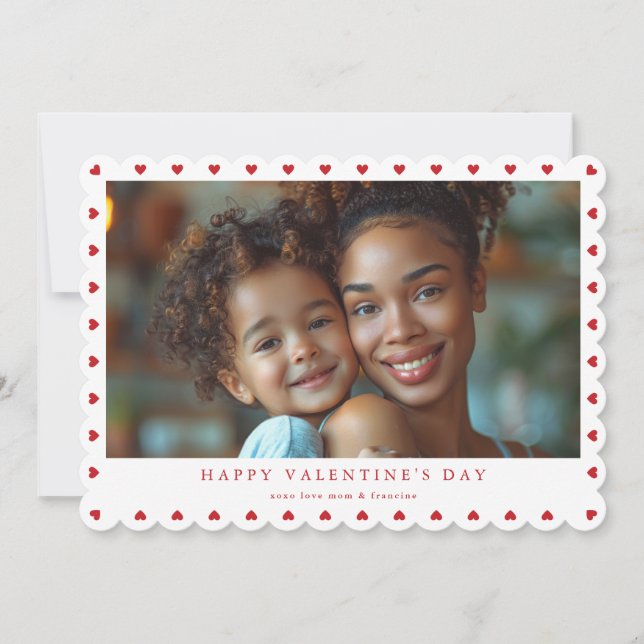 Cartes Pour Fêtes Annuelles LOVE red coeurs photo heureuse Sainte-Valentin (Devant)