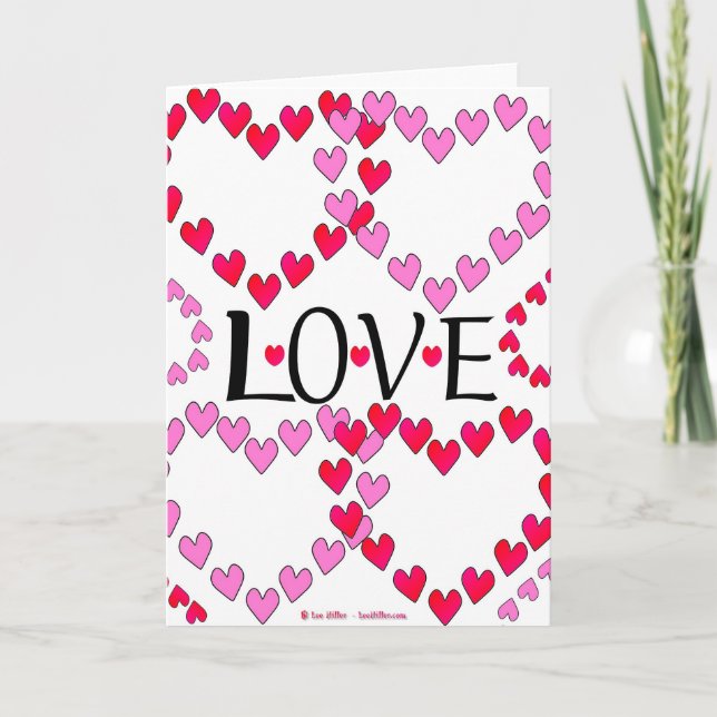 Cartes Pour Fêtes Annuelles LOVE ROUGE ROSE DE Tiny Hearts (Devant)