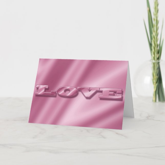 Cartes Pour Fêtes Annuelles Love Silk Texture rose. (Devant)