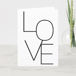 Cartes Pour Fêtes Annuelles LOVE Simple Moderne Minimale Typographie Texte Noi