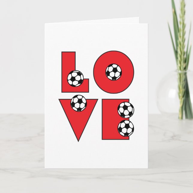 Cartes Pour Fêtes Annuelles Love Soccer Valentine (Devant)