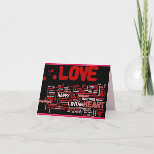 Cartes Pour Fêtes Annuelles LOVE valentine avec beaucoup de mots.