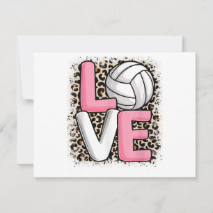 Cartes Pour Fêtes Annuelles Love Volleyball Empreinte de léopard Filles Volley