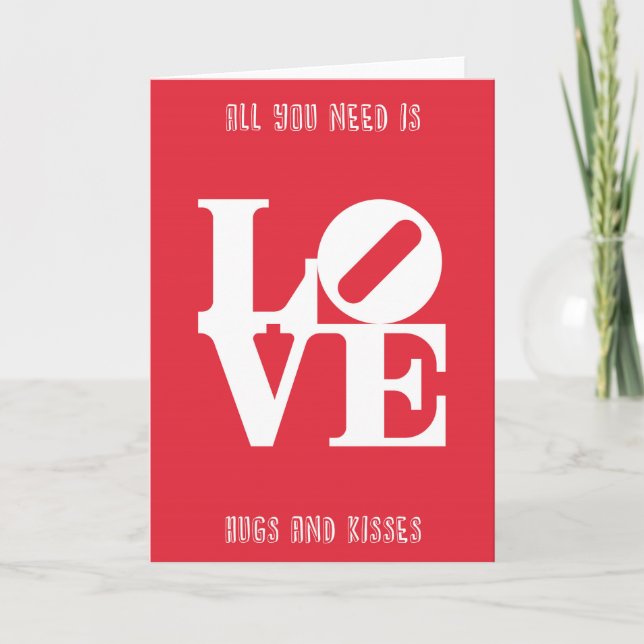 Cartes Pour Fêtes Annuelles Love Word Graphic et citation (Devant)