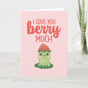 Cartes Pour Fêtes Annuelles Love You Berry Beaucoup Amusant Fruit Pun Valentin