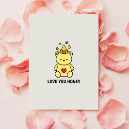 Cartes Pour Fêtes Annuelles Love You Honey Anniversary Style Valentine Card