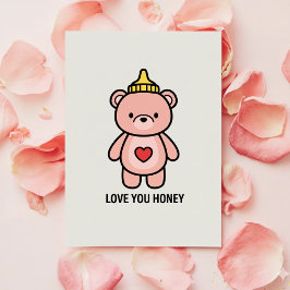 Cartes Pour Fêtes Annuelles Love You Honey Card for Girlfriend Valentine
