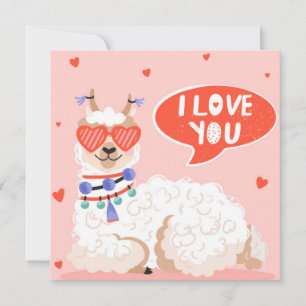 Cartes Pour Fêtes Annuelles Love You Llama