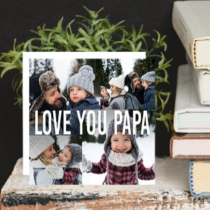 Cartes Pour Fêtes Annuelles Love You Papa Photo Collage Fête des pères