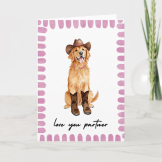 Cartes Pour Fêtes Annuelles Love You Partner Cowboy Dog Valentines Day Card