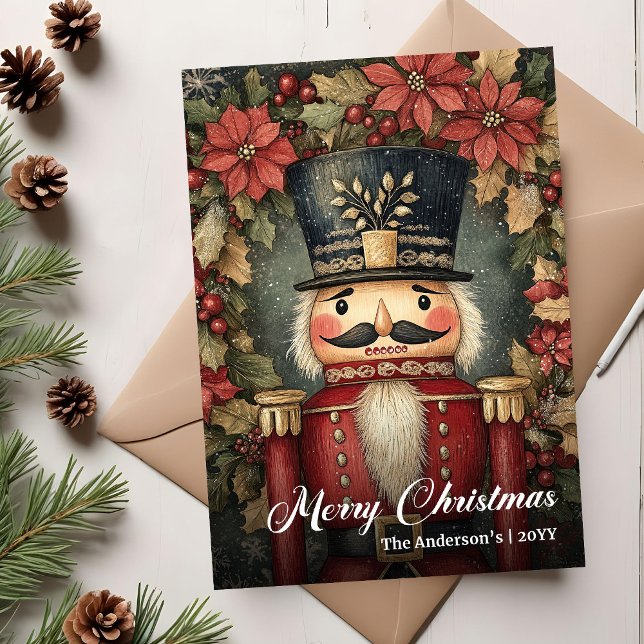 Cartes Pour Fêtes Annuelles Lovely retro Christmas nutcracker card editable (Lovely retro Christmas nutcracker card editable)