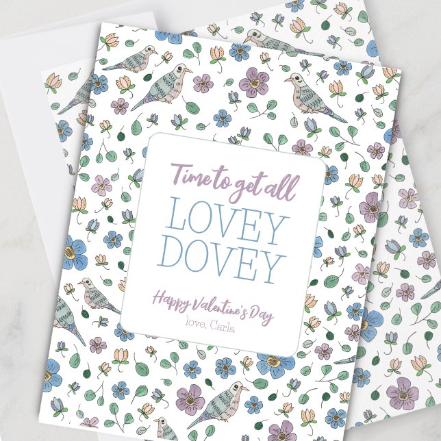 Cartes Pour Fêtes Annuelles Lovey Dovey Valentine's Day Holiday Card (Créateur téléchargé)