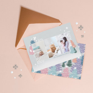 Cartes Pour Fêtes Annuelles Loy Joy Hope Pastel Christmas Tree Forest 3 Photo