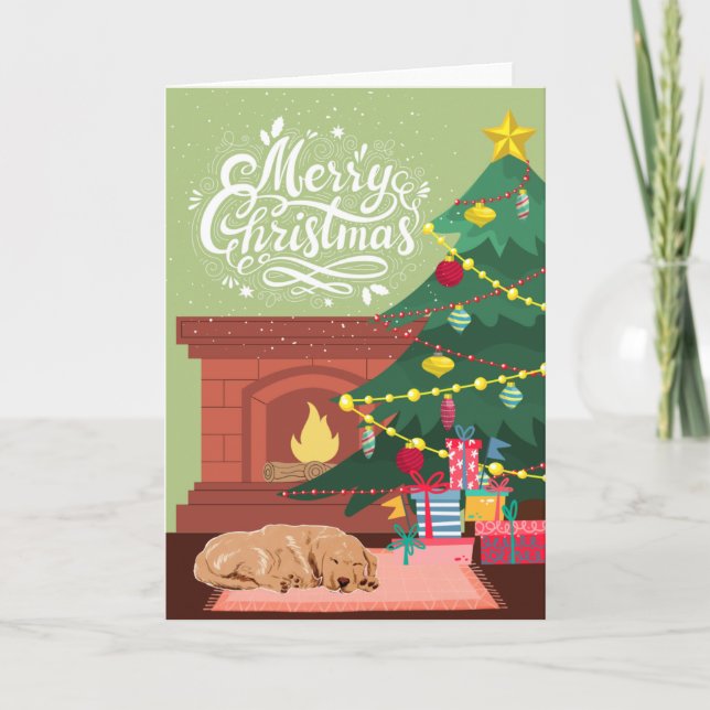 Cartes Pour Fêtes Annuelles Loyer Labrador Retriever Accueil Joyeux Noël (Devant)