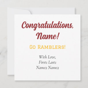 Cartes Pour Fêtes Annuelles Loyola University Chicago Go Ramblers! Étiquette-c