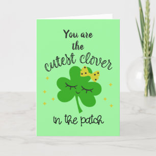 Cartes Pour Fêtes Annuelles Lucky Four Leaf Clover Joyeux St. Patricks Day