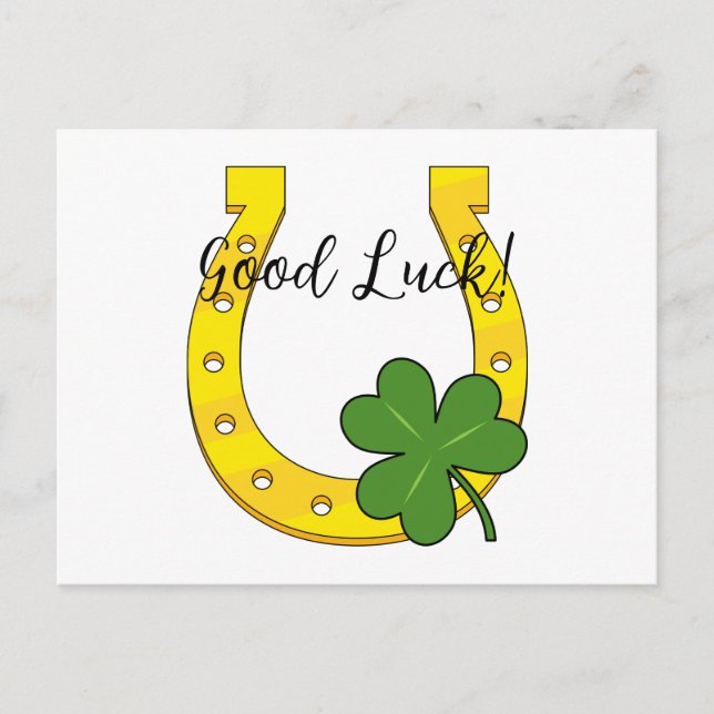 Cartes Pour Fêtes Annuelles Lucky Golden Horseshoe avec Shamrock | Ajouter du  (Devant)