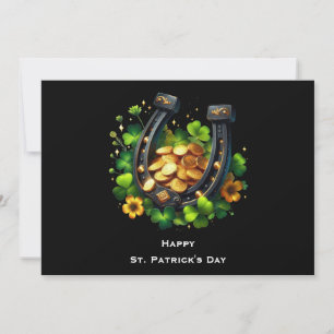 Cartes Pour Fêtes Annuelles Lucky Horseshoe & Gold Coins St. Patrick's Day