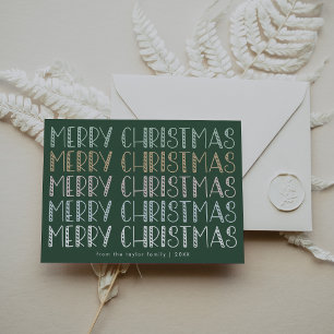 Cartes Pour Fêtes Annuelles LUCY Dark Green Cute Amusant Famille Joyeux Noël