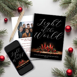 Cartes Pour Fêtes Annuelles Lumière chrétienne moderne du Noël mondial