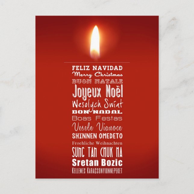 Cartes Pour Fêtes Annuelles Lumière de la bougie de Noël (Devant)