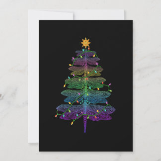 Cartes Pour Fêtes Annuelles Lumière de sapin de Noël libellule famille pyjama 