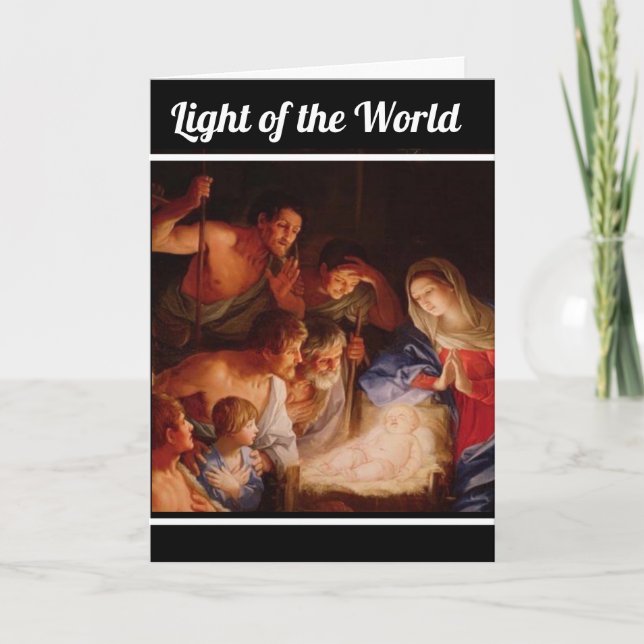 Cartes Pour Fêtes Annuelles Lumière du monde Jésus Noël (Devant)