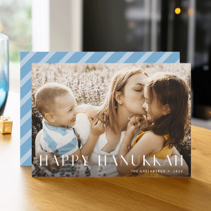 Cartes Pour Fêtes Annuelles Lumière moderne Elégant Hanoukka photo unique