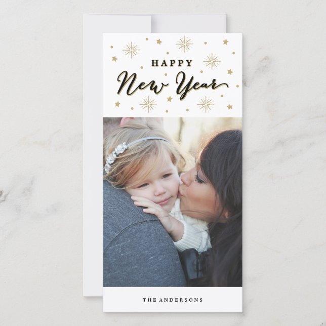 Cartes Pour Fêtes Annuelles Lumière sur le ciel vacances (Devant)