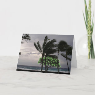 Cartes Pour Fêtes Annuelles Lumière sur les palmiers