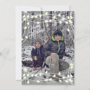 Cartes Pour Fêtes Annuelles Lumières blanches personnalisées de vacances