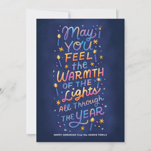 Cartes Pour Fêtes Annuelles Lumières Chaudes (Devant)