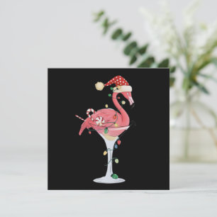Cartes Pour Fêtes Annuelles Lumières de Flamant de Noël Xmas Animal Tropical 